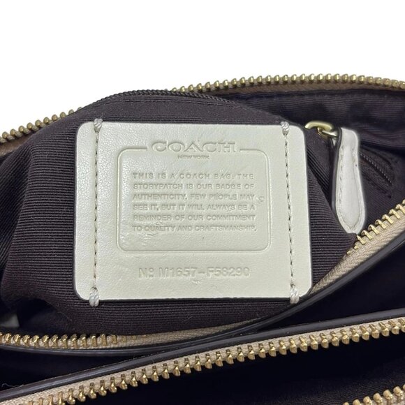 Auth COACH Signature F58290 Beige Cream PVC Leather - Handbag - Picture 8 of 9